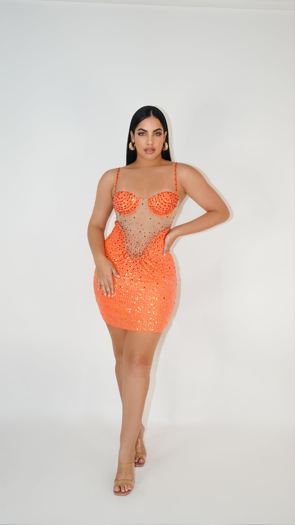 Saturday Night Mini Dress Orange