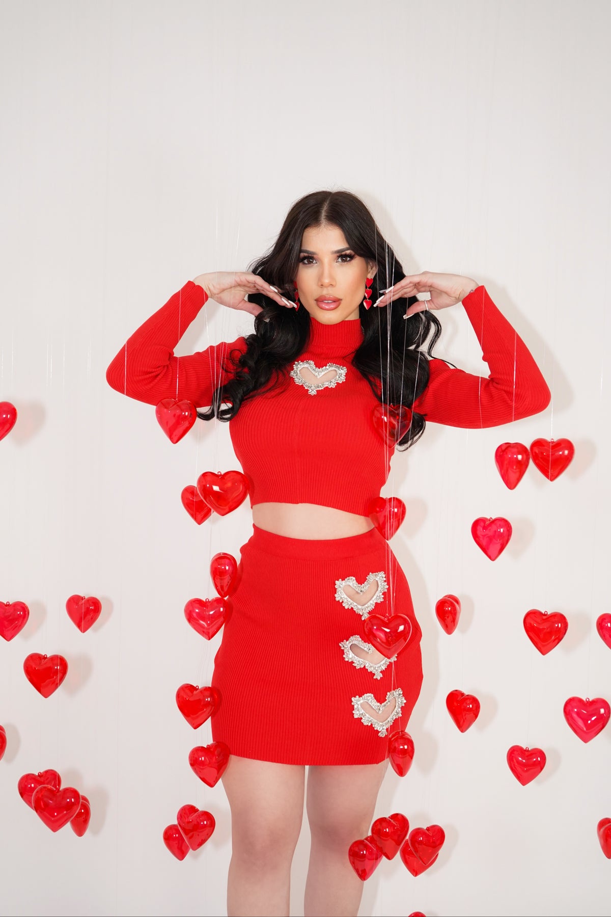 Sexy Heart  Skirt Set