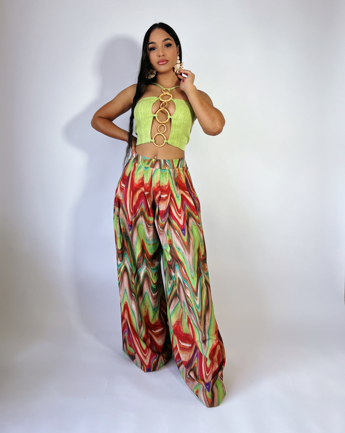 Tropical Paradise Pant Set whit Bamboo-Detail